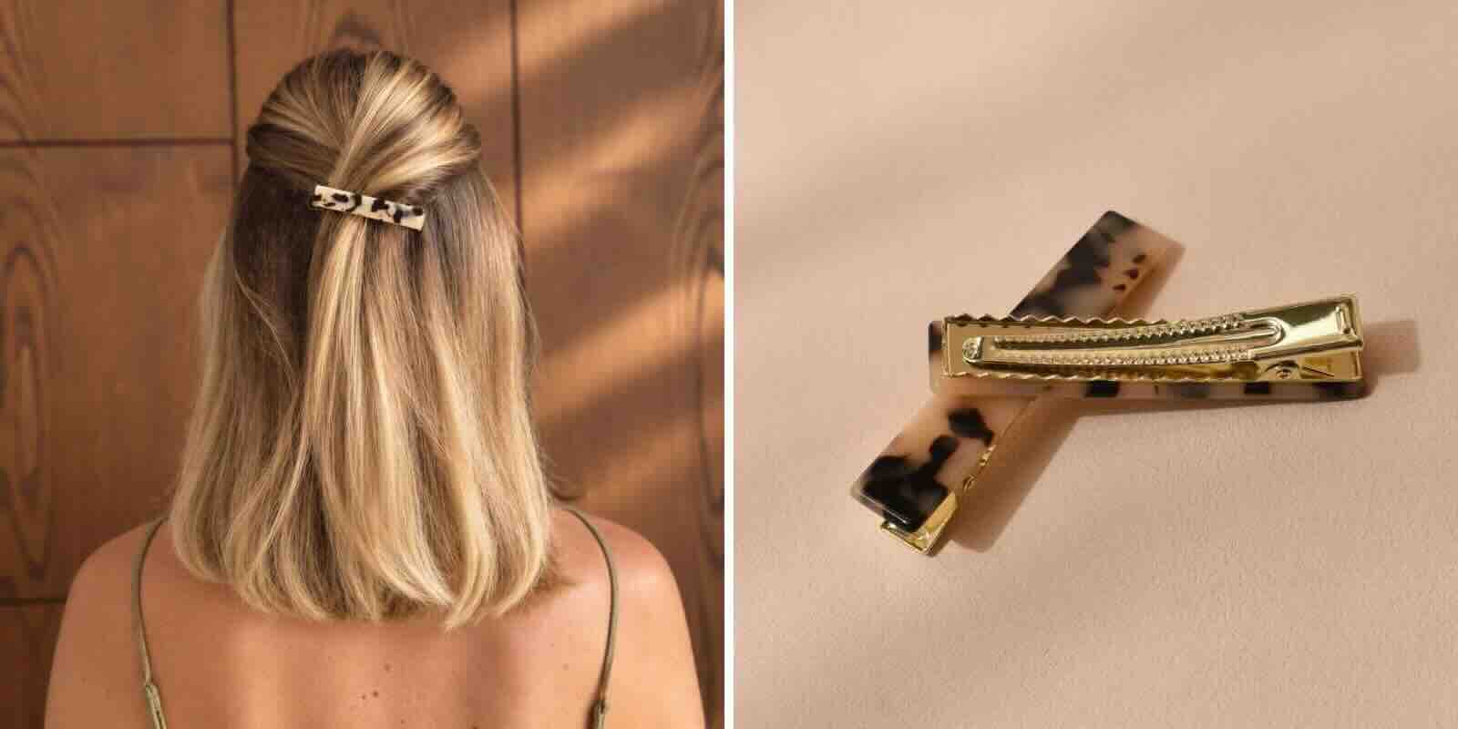 Flache Haarspangen Schildpatt 2er Set BACHCA Paris
